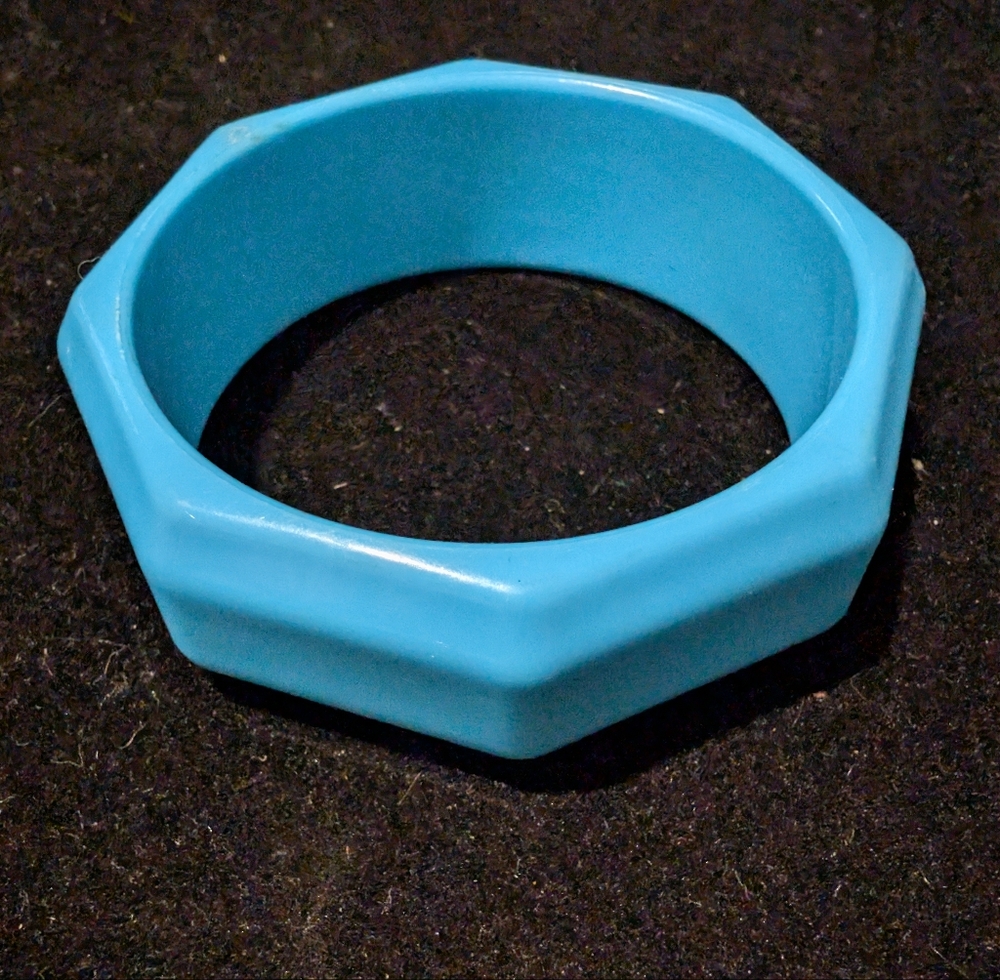 Vintage Bold Blue Geometric Bangle